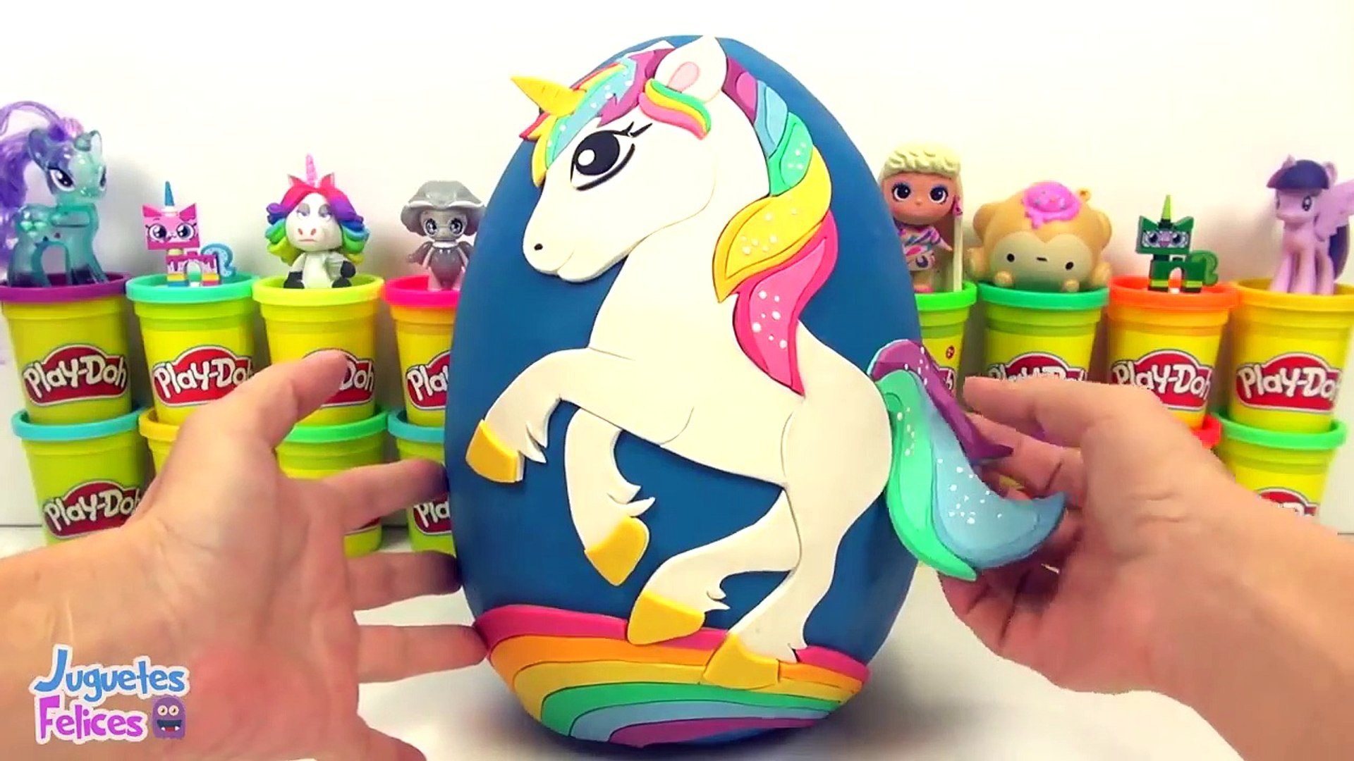 Huevo Sorpresa Gigante de Unicornio Arcoíris en Español Latino de Plastilina Pla - video dailymotion