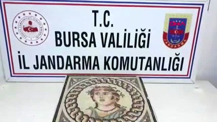 Bursa'da 100 bin dolarlık mozaik tablo ele geçirildi