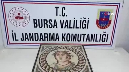 Bursa'da 100 bin dolarlık mozaik tablo ele geçirildi