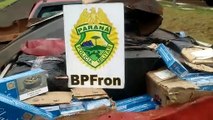 BPFron apreende veículo Montana carregado com cigarros contrabandeados