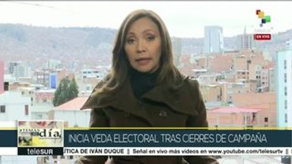 Bolivia: inicia veda electoral previa a las elecciones generales