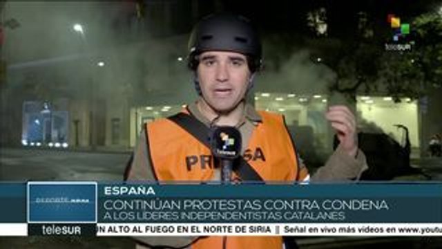 Continúan protestas en Cataluña contra condenas a independentistas
