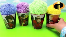 Disney Incredibles 2 Play Foam Surprise Toy Cups! Learn Colors for Kids Toddlers