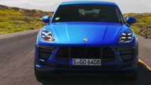 Porsche Macan Turbo in Sapphire Blue Metallic Driving Video