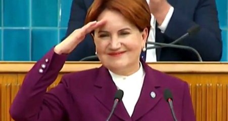 Meral Akşener, parti grubundaki konuşmasında asker selamı verdi