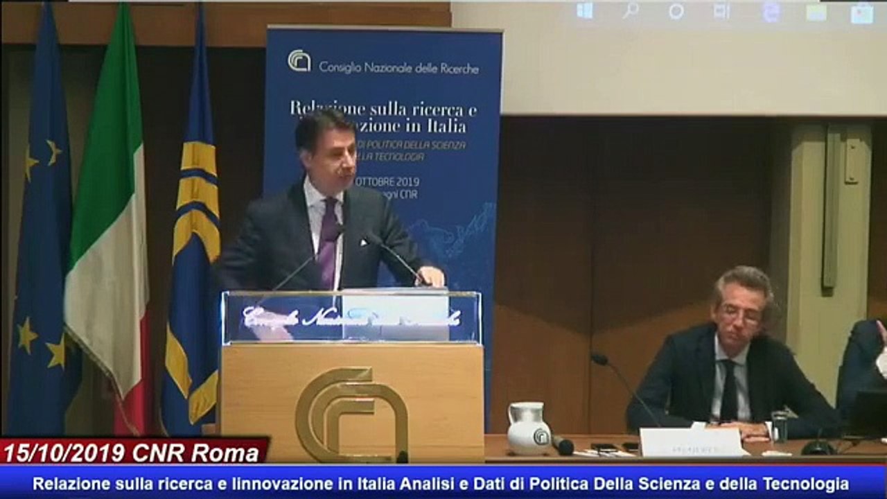 Conte al CNR: "Relazione sulla ricerca e l’innovazione in Italia" (15.10.19)