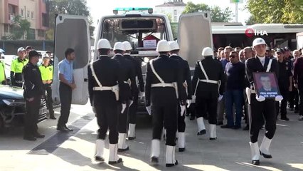 Alkollü araç sürücüsünün şehit ettiği polis için tören düzenlendi