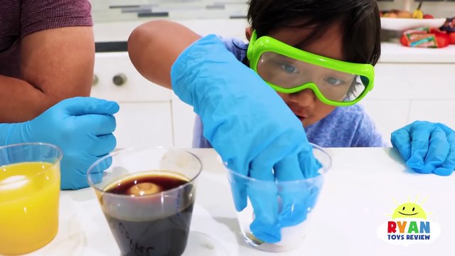 Eggs in different Liquids science experiments!!!