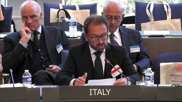 Strasburgo- Consiglio d'Europa dei Ministri della giustizia l'intervento del ministro Bonafede (15.10.19)