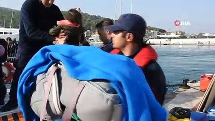 Çeşme'de göçmen botu alabora oldu
