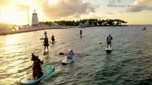 Water Witches! Paddle Boarders Celebrate Full-Moon By Paddling In Witch Costumes!