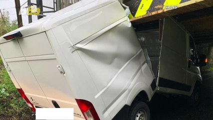 Van Split in Half  After Crashing into the Second Most-Hit Bridge in England