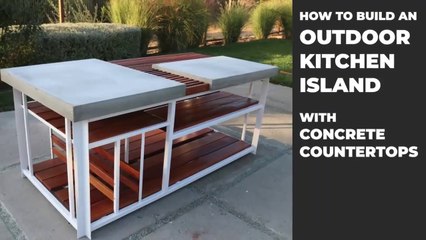 Building an Outdoor Kitchen Island with DIY Concrete Countertops