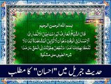 Meaning of Ihsan in Hadith-e-Jibreel.