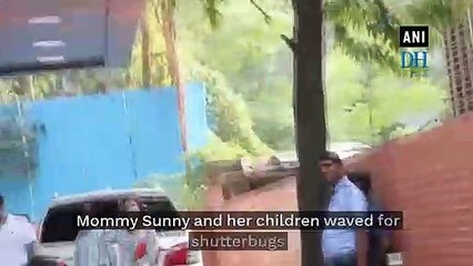 Sunny Leone spotted with her kids outside play school in Mumbai