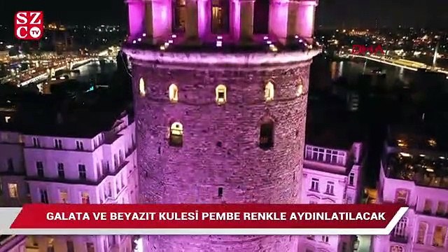 Galata ve Beyazıt Kulesi 5 gece pembe renkle aydınlatılacak