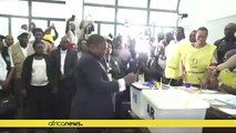 Mozambique's President Filipe Nyusi cast ballot