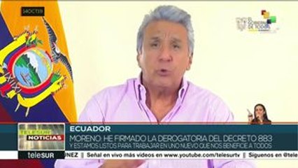 Lenín Moreno afirma que su gobierno trabaja en un nuevo decreto