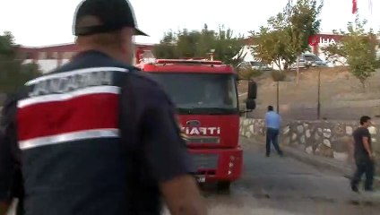 Fabrika yangını havadan görüntülendi