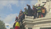 Manifestation des pompiers contre les agressions lors des interventions