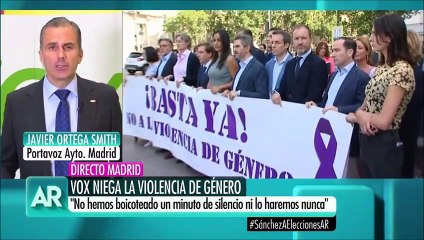Javier Ortega Smith desmiente el "boicot" de VOX a un minuto de silencio