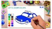 Police car - draw and color - coloring pages - kids video