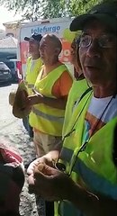 La tinerfeña Elvira Olmo, entre el centenar de pensionistas que se han unido en la Puerta del Sol