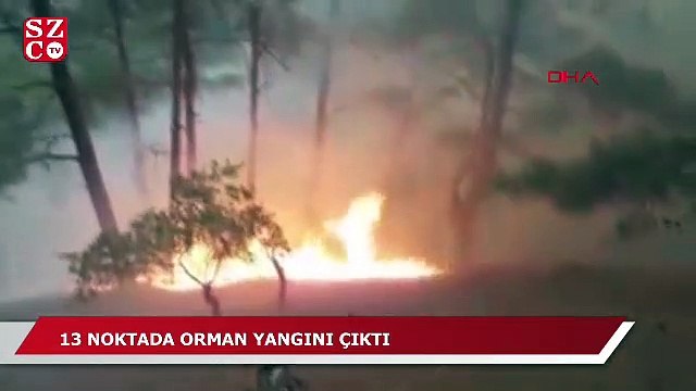 Anamur ve Bozyazı'da 13 noktada orman yangını