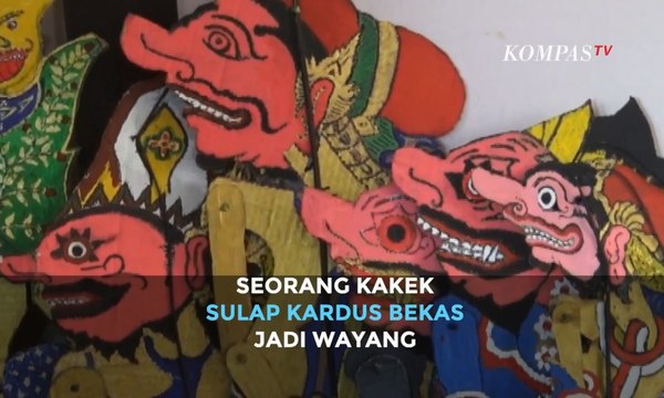 Kreatif! Seorang Kakek Sulap Kardus Bekas Jadi Wayang