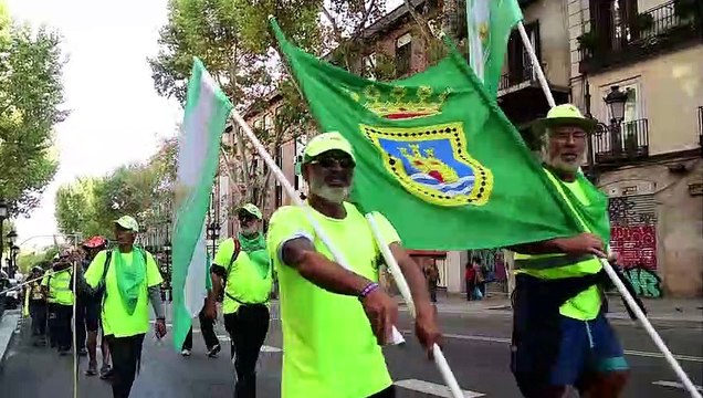 Pensioners converge in Madrid after three-week march to demand higher pensions