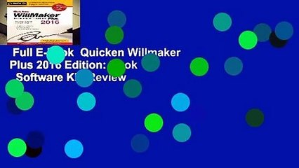 Full E-book  Quicken Willmaker Plus 2016 Edition: Book   Software Kit  Review