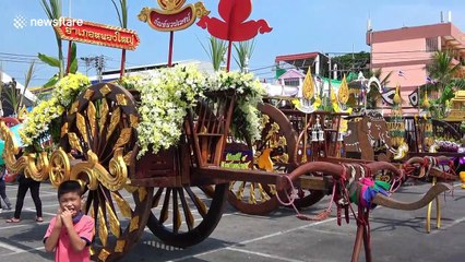 Fearless riders compete in annual Buffalo Racing Festival in Thailand