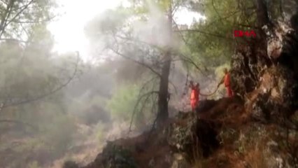 Mersin anamur'da yıldırım düşmesiyle çıkan orman yangınlarına müdahale