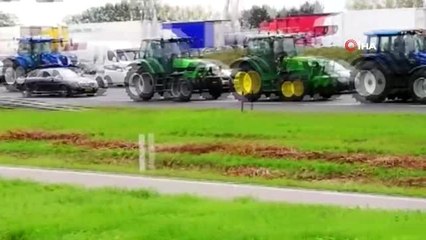 - Hollandalı çiftçilerden protesto- Çiftçiler traktörlerle yolu kapattı