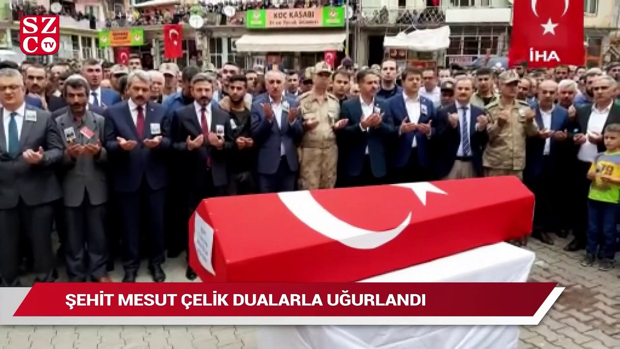 Münbiç şehidi Mesut Çelik dualarla son yolculuğuna uğurlandı