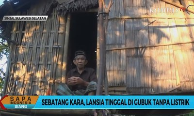 Sebatang Kara, Lansia Tinggal di Gubuk Tanpa Listrik