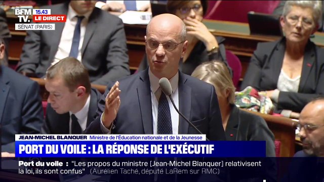 Jean-Michel Blanquer, face au Sénat: Nous devons à chaque enfant la neutralité politique et religieuse