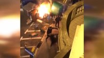 Barcelona intenta recuperarse de la batalla campal de anoche entre manifestantes y policías