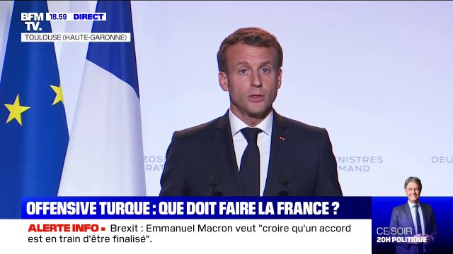 Emmanuel Macron: Il faut accroître la pression sur la Turquie pour qu'elle cesse cette offensive en Syrie