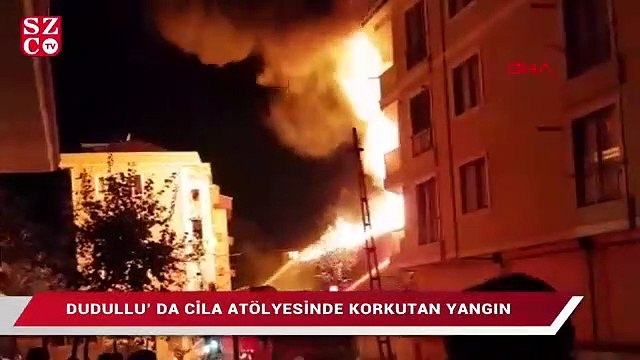 Ümraniye Dudullu’ da bir cila atölyesinde yangın çıktı