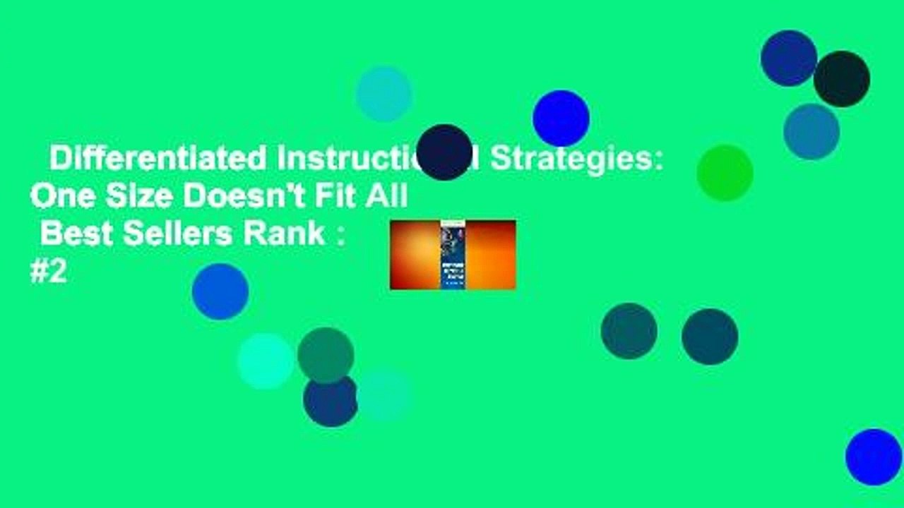 Differentiated Instructional Strategies: One Size Doesn't Fit All  Best Sellers Rank : #2