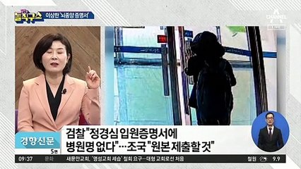 증명서 논란에…정경심 측 “병원 밝히면 피해 발생”