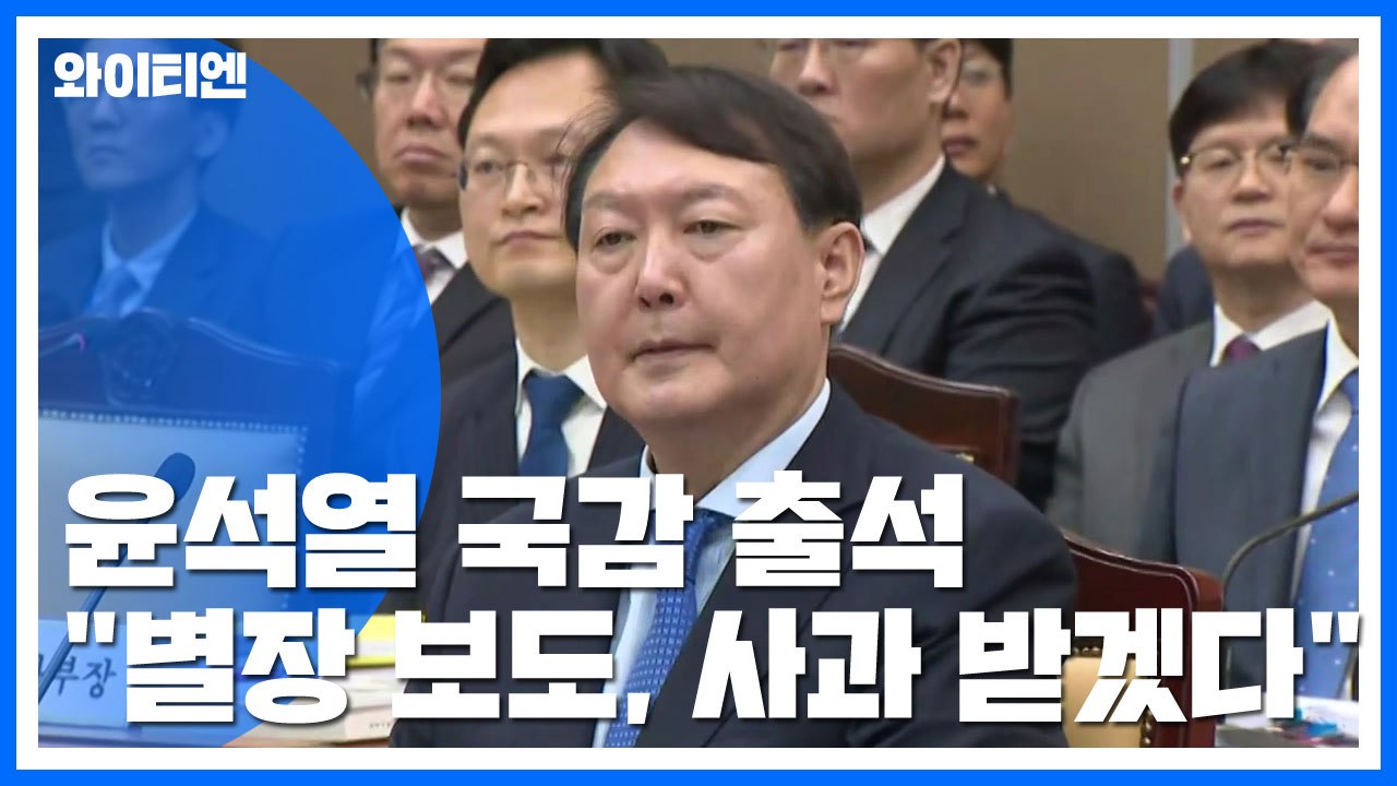 '윤석열 출석' 대검찰청 국정감사...윤석열 "법과 원칙에 따라 수사" / YTN