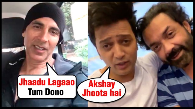 Akshay Kumar FUNNY Video With Riteish Deshmukh, Bobby Deol | The Kapil Sharma Show Housefull 4