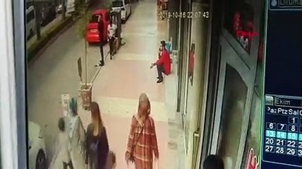 Pompalı saldırı anı kamerada