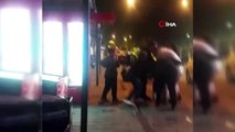 Taksim'de yabancı uyruklu iki kadının saç saça baş başa kavgası kamerada