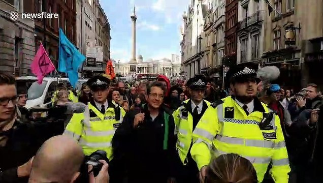 Guardian newspaper columnist George Monbiot arrested at Extinction Rebellion protest in London
