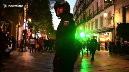 Police scuffle with Spanish nationalists in Madrid