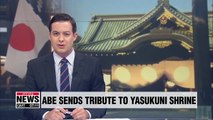 Japanese PM Abe sends tribute to controversial Yasukuni shrine