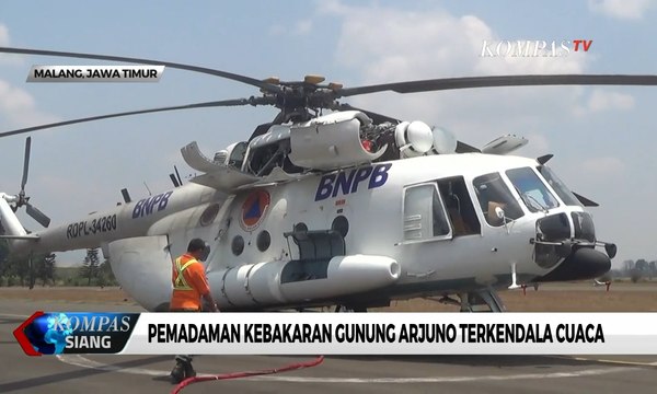 Pemadaman Kebakaran Gunung Arjuno Terkendala Cuaca